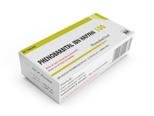 Phenobarbital 100mg tablets bottle with prescription label from Trusted Meds Store