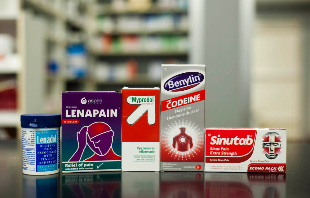 Codeine side effects bottle label showing patient information and safety guidelines