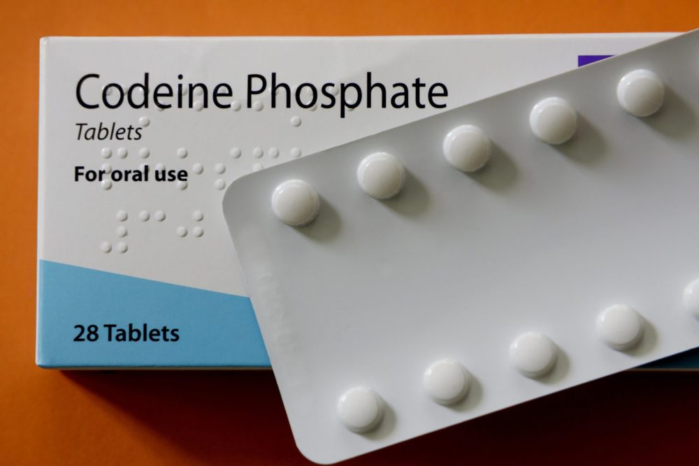 Codeine phosphate 30mg tablets packaging for pain management