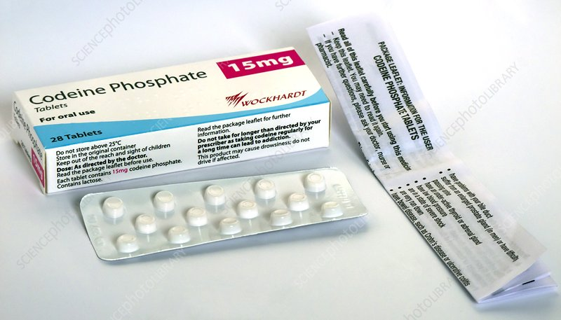 Codeine phosphate 30mg tablets packaging for pain management