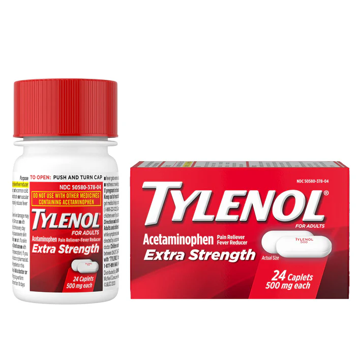 Tylenol with codeine pain relief tablets in prescription bottle packaging.